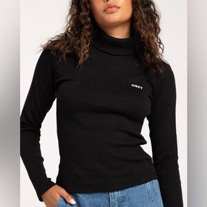 Obey Belle Black Turtle Neck Sweater